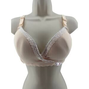 Momma's Comfy Maternity Bra Peach Cotton Medium